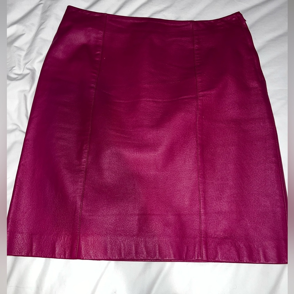 Fuschia leather shirt